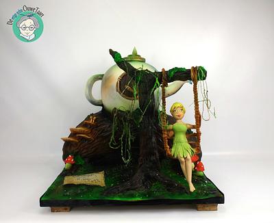 Tinkerbell 3d cake with Teapot - Cake by DeOuweTaart