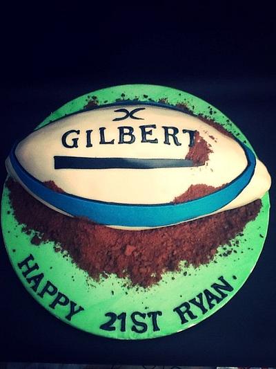 Rugby ball - Cake by lorraine mcgarry