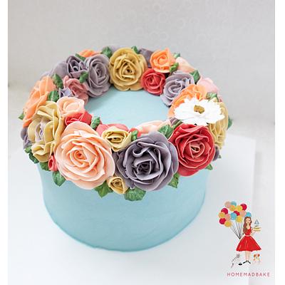 Flower Garland Buttercream - Cake by Bakeagogo by Marsella Agatha