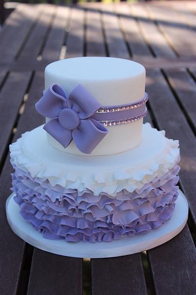 Purple Ruffles with a side of bling - Cake by Love Cake Create