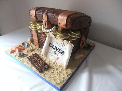 Pirate treasure chest birthday  cake - Cake by Louise Hodgson