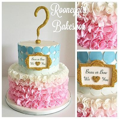 Baby Shower Reveal Cake - Cake by Maria @ RooneyGirl BakeShop