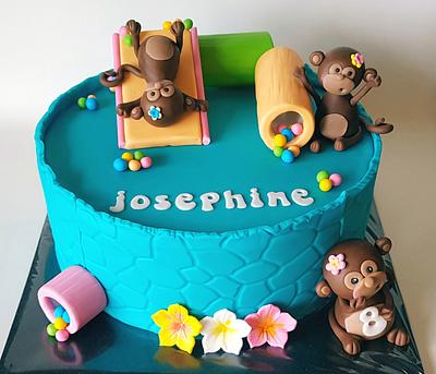 Cute monkeys playing on cake - Cake by taartenlab1975