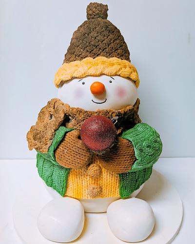 Cozy Snowman - Cake by twinklefairycakes