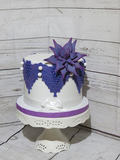 Purple Lace/Succulent Cake - Cake by Nancy T W.