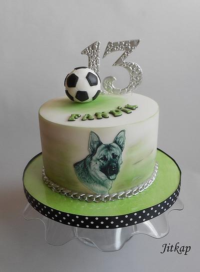 Ball and dog birthday cake - Cake by Jitkap