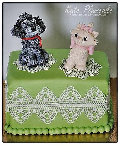 Poodle and cat  - Cake by Kate Plumcake