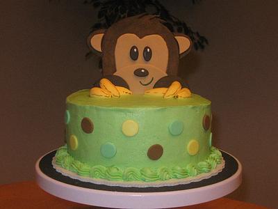 Monkey Baby Shower Cake - Cake by Becky Pendergraft