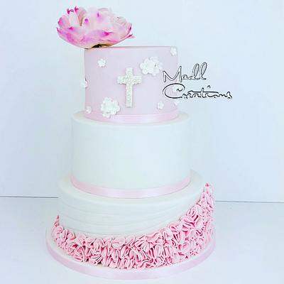 Froufrou cake communion  - Cake by Cindy Sauvage 