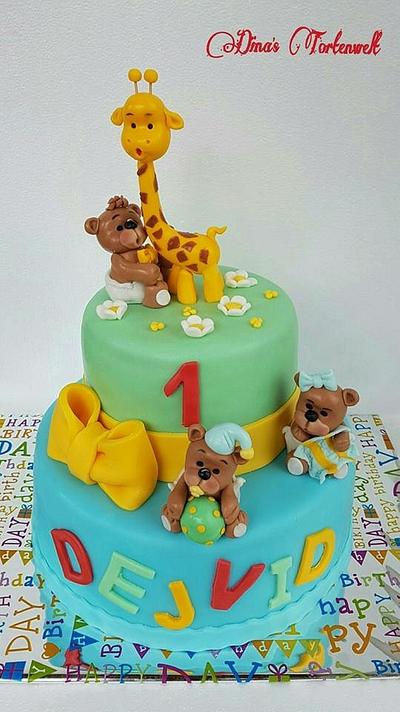 Teddy bear Bday Cake - Cake by Dina's Tortenwelt 