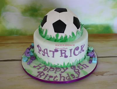 Soccer and Lego cake - Cake by Louise Neagle