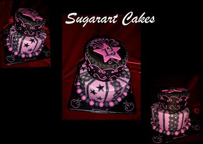 Electric purple/black 13th  - Cake by Sugarart Cakes