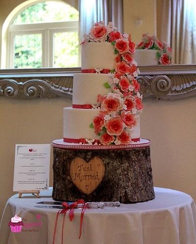 Peach Ombre Rose Wedding - Cake by Amelia Rose Cake Studio