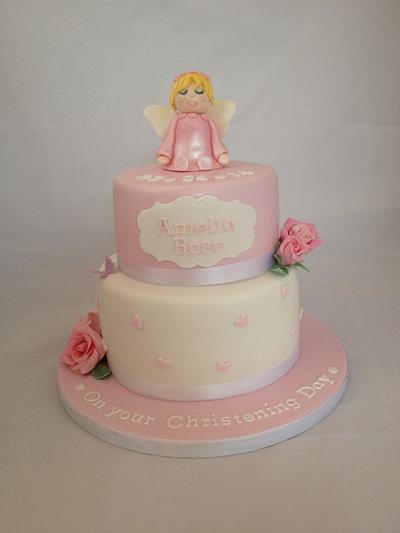 Rose christening cake  - Cake by CAKE! ...by Kate