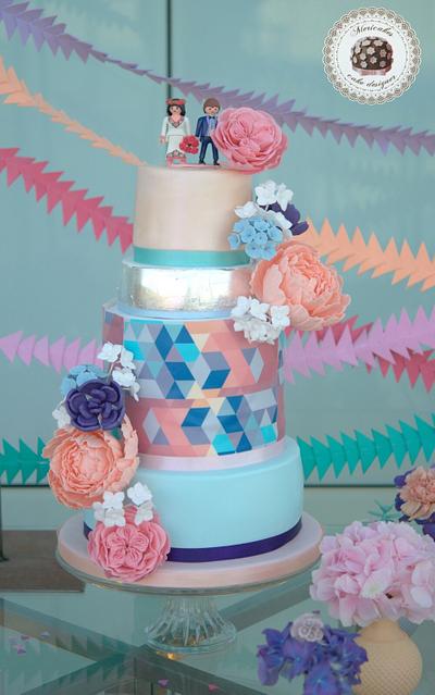 Geometric Love Wedding cake - Mericakes - Cake by Mericakes