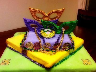 Mardi Gras Cake - Cake by Jacie Mattson