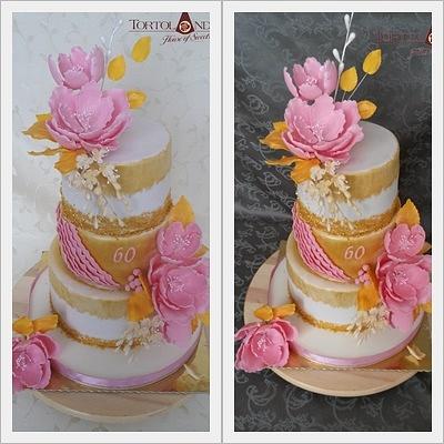 Elegant 60th birthday cake - Cake by Tortolandia
