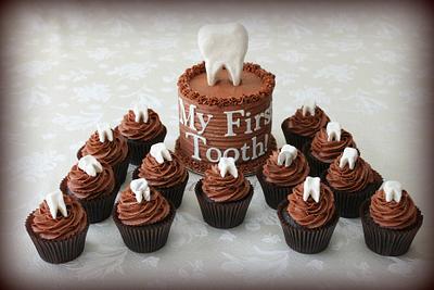 My First Tooth Cake and Cupcakes - Cake by Cupcations