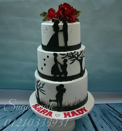Silhouette wedding cake - Cake by Sara Mohamed