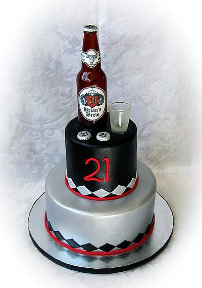 Sugar Beer Bottle and Shot Glass Cake - Cake by TrulyCustom