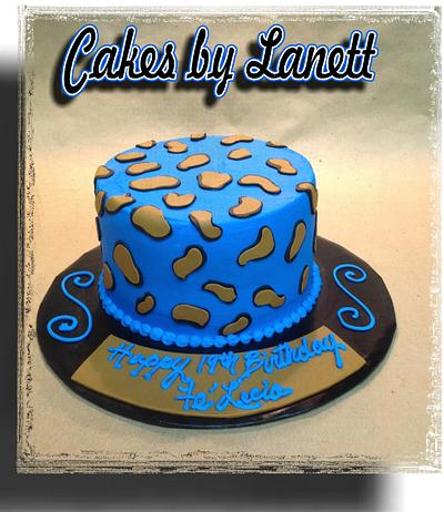Blue Animal Print Cake - Cake by Lanett