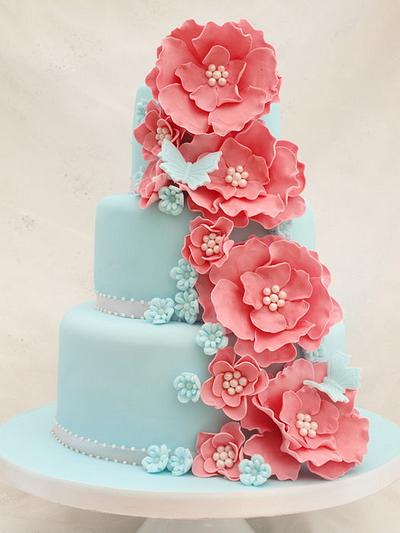 Ellen ruffle rose - Cake by Cakes By Heather Jane