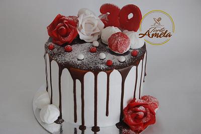 Red roses drip cake - Cake by Torte Amela