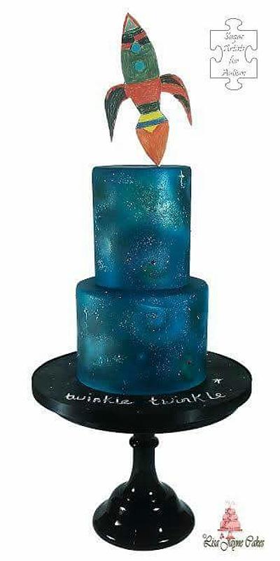 Twinkle twinkle autism galaxy cake  - Cake by lisajaynecakes