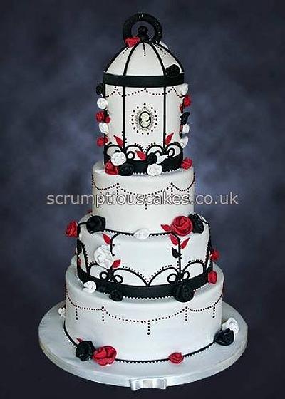 Birdcage Style Wedding Cake - Cake by Scrumptious Cakes