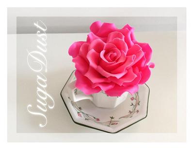 Sugar Hot Pink Rose - Cake by Mary @ SugaDust