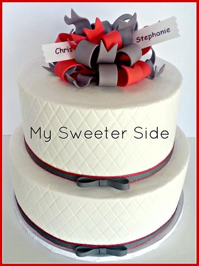 Scarlet and Grey - Cake by Pam from My Sweeter Side