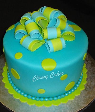 Lime and Blue - Cake by Classy Cakes By Diane