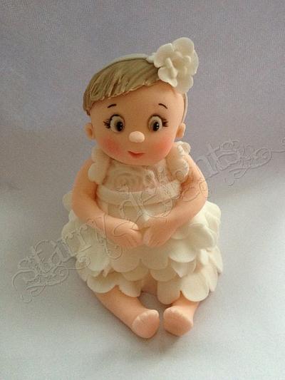 Christening baby girl topper - Cake by Starry Delights