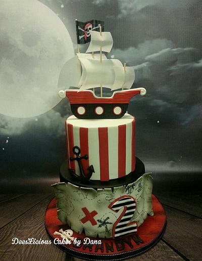 Pirates...red, black, white - Cake by Dees'Licious Cakes by Dana
