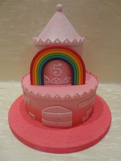 Rainbow Castle Cake - Cake by Alana Lily Chocolates & Cakes