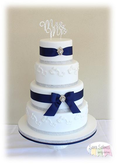Luxury blue wedding cake - Cake by Sara Solimes Party solutions