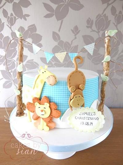 Animal Christening Cake - Cake by Cakes by Sian