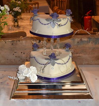 2 Tiered Heart Wedding Cake - Cake by Alli Dockree