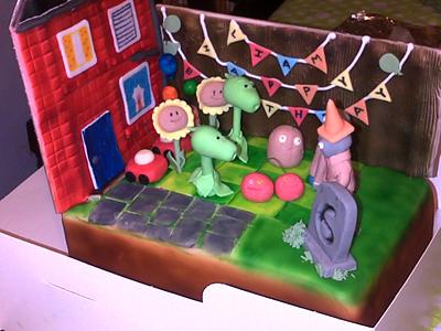 plant vs zombies - Cake by helenlouise