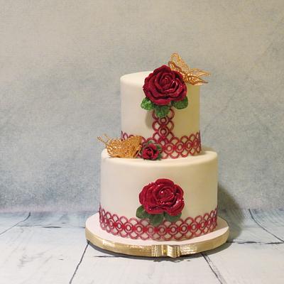Red Rose - Cake by Nancy T W.