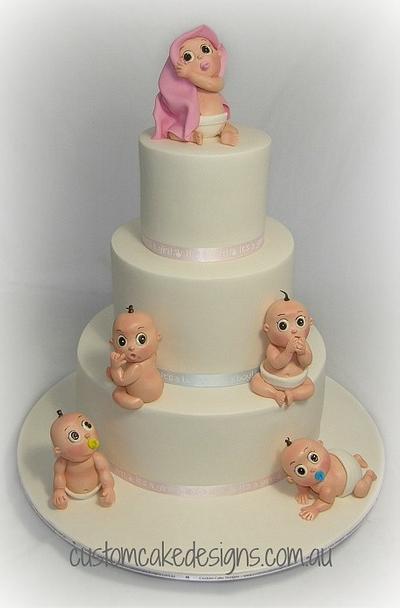 Quintuplets Baby Shower Cake - Cake by Custom Cake Designs