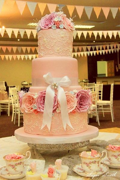 Dusky Rose Wedding Cake - Cake by liesel