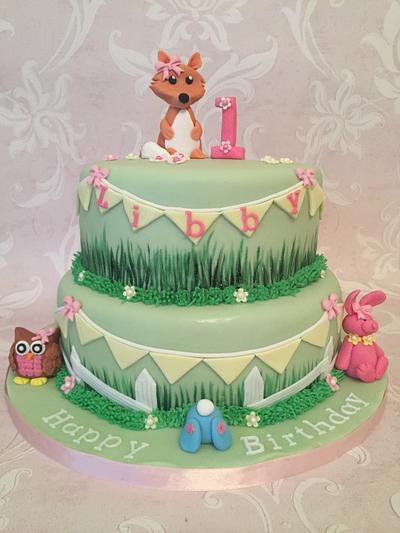 Woodland friends 1st Birthday - Cake by Roberta