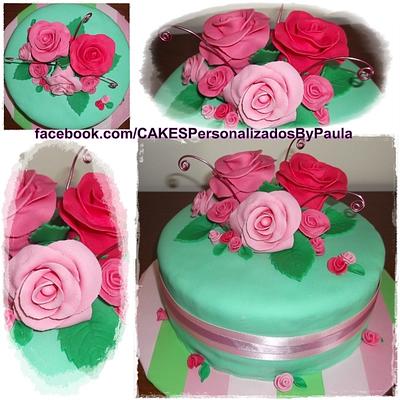 Rose Cake - Cake by CakesByPaula