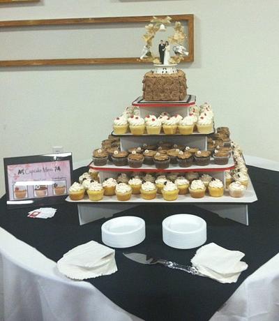 Wedding Cake and Cupcakes - Cake by Kristin Dimacchia