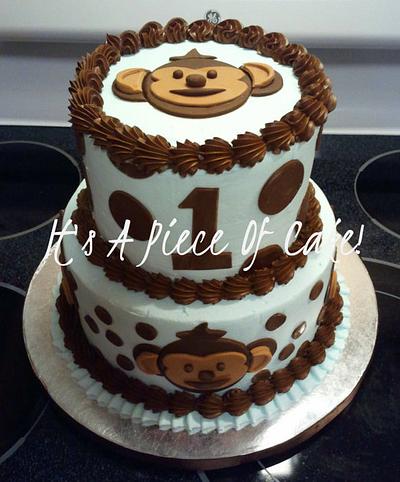 2 Tier, Buttercream, Monkey Smash Cake - Cake by Rebecca