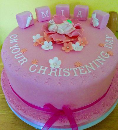 Christening cake for Mia  - Cake by Lorna