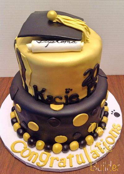 Gold and black graduation cake - Cake by Julie