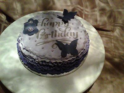 Purple Ruffle Birthday Cake - Cake by Monica89