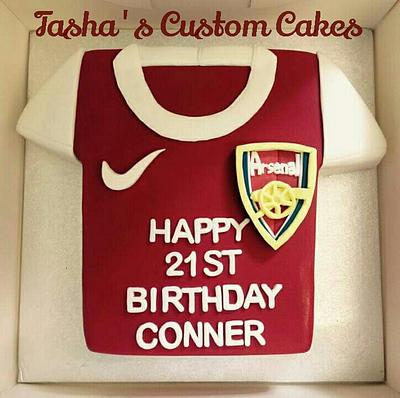 Arsenal shirt cake - Cake by Tasha's Custom Cakes